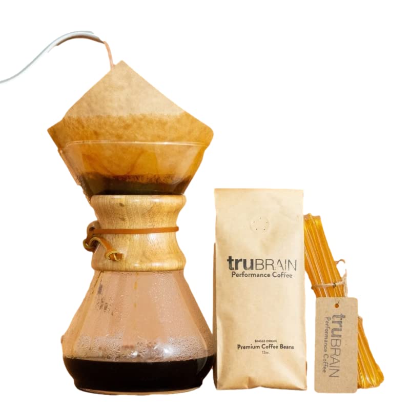 Scoop of powder beside a cup of coffee