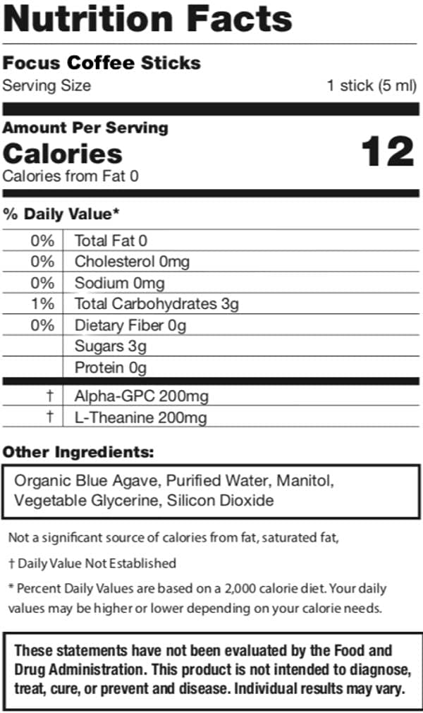 Flat lay of TruBrain product with coffee elements
