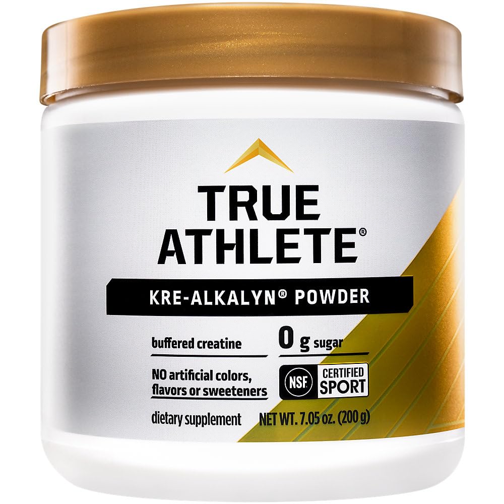 Front view of True Athlete Kre Alkalyn Powder container