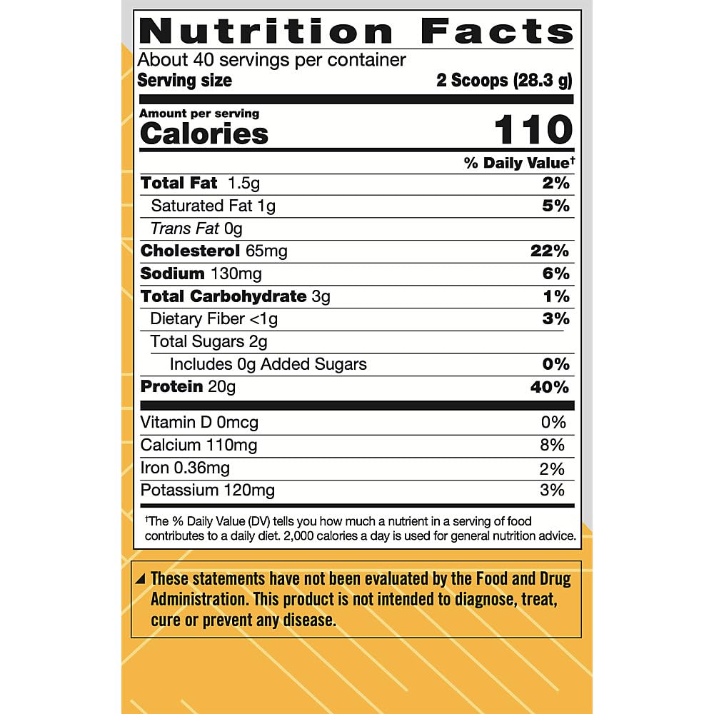 Serving scoop showing 20g protein per serving