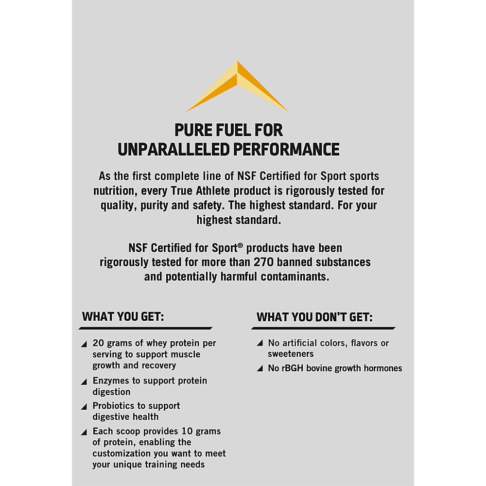 True Athlete NSF Certified for Sport badge on label signals trusted clean nutrition