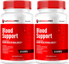 Two-pack True Balance Blood Support Pro Glycogen capsules – front view