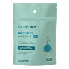 True Grace Daily Men's Multivitamin 50+ bottle with 120 tablets