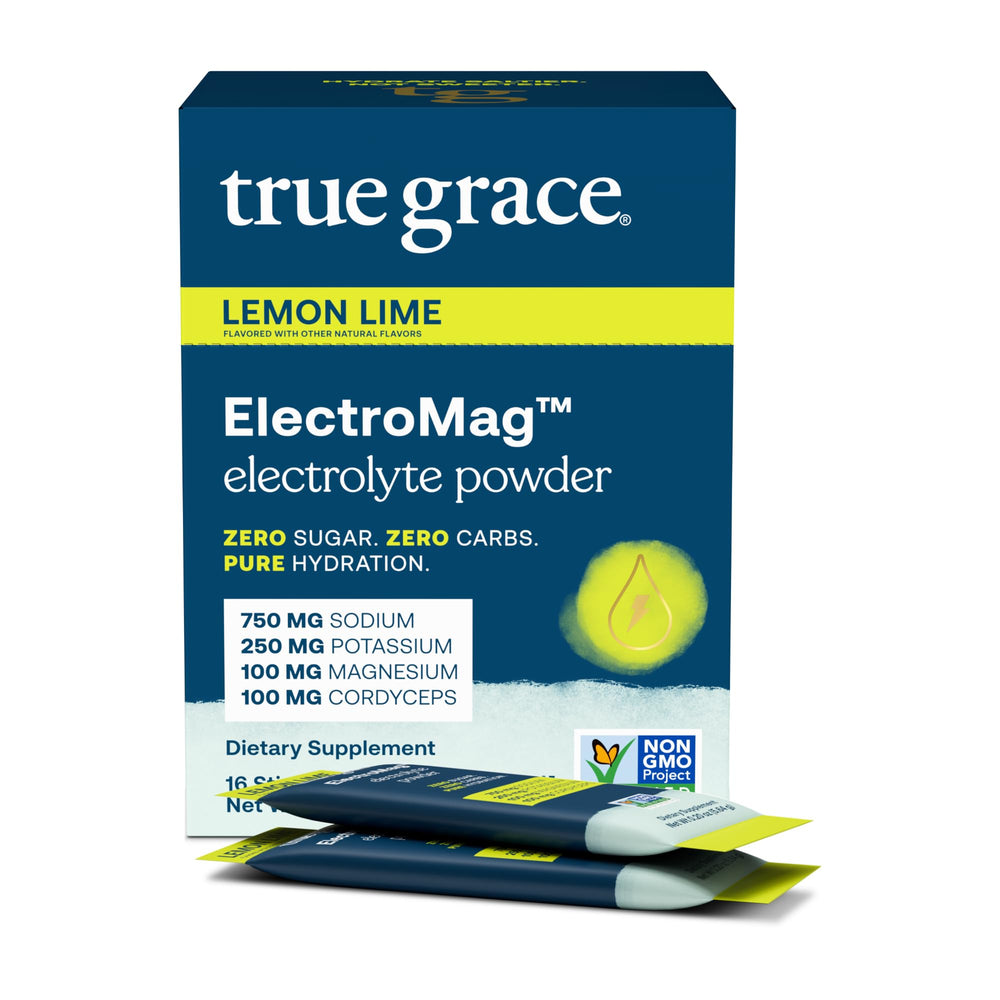 True Grace ElectroMag lemon-lime stick pack for on-the-go hydration