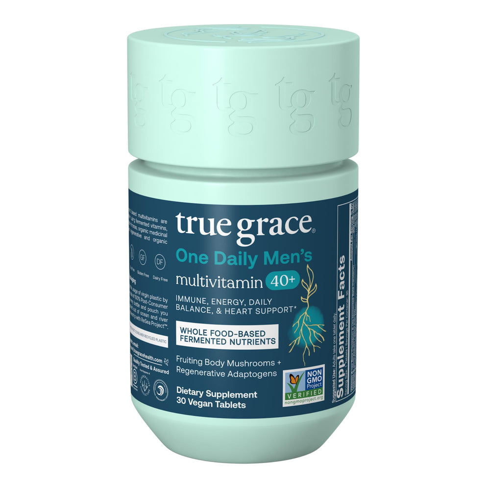 True Grace Men’s 40+ One Daily Multivitamin bottle front label