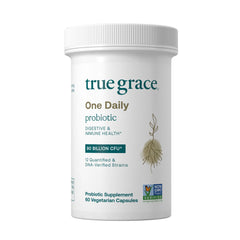 Front of True Grace One Daily Probiotic bottle