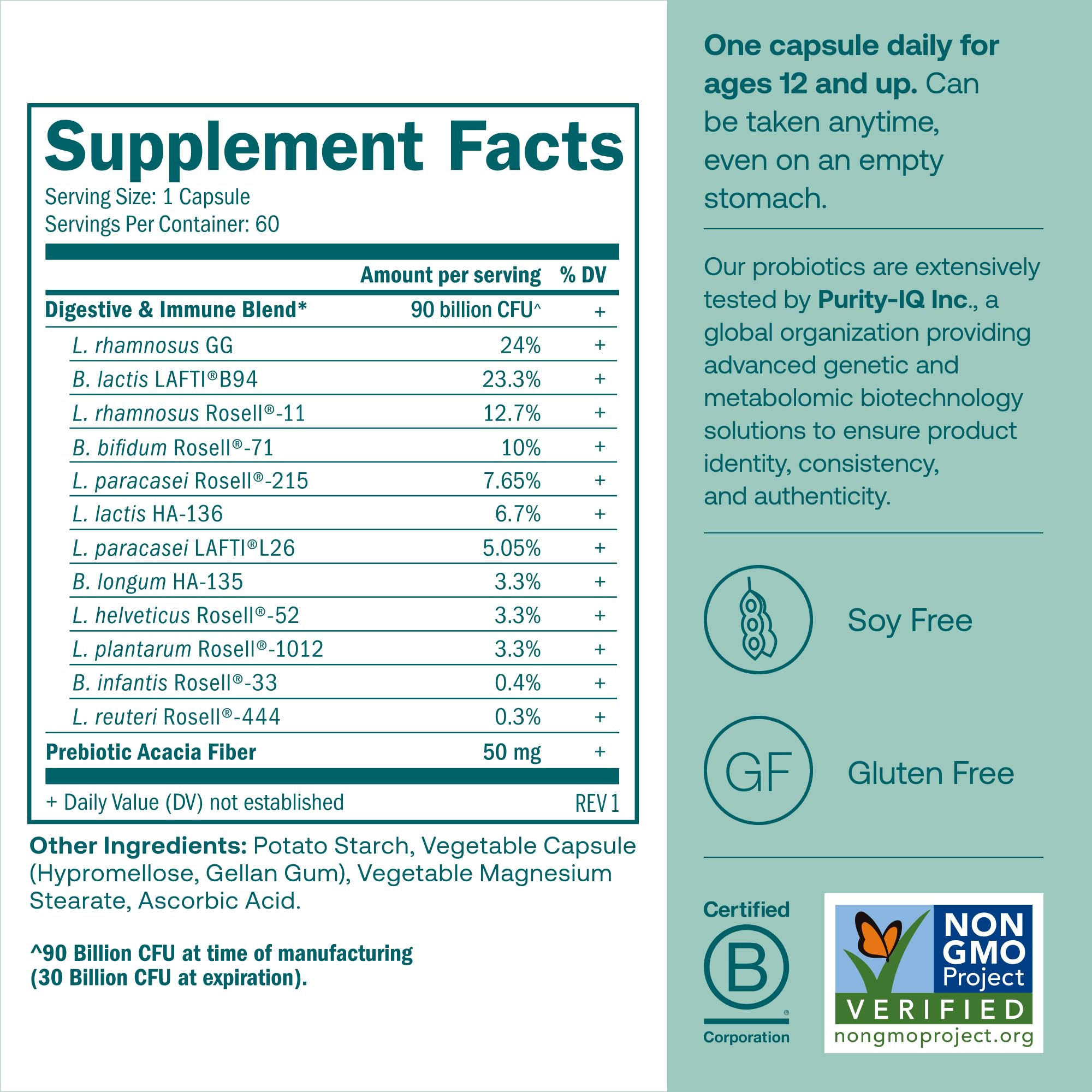 Close-up of probiotic capsules