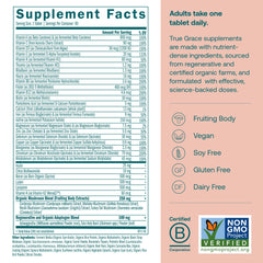 Close-up of tablets in True Grace bottle