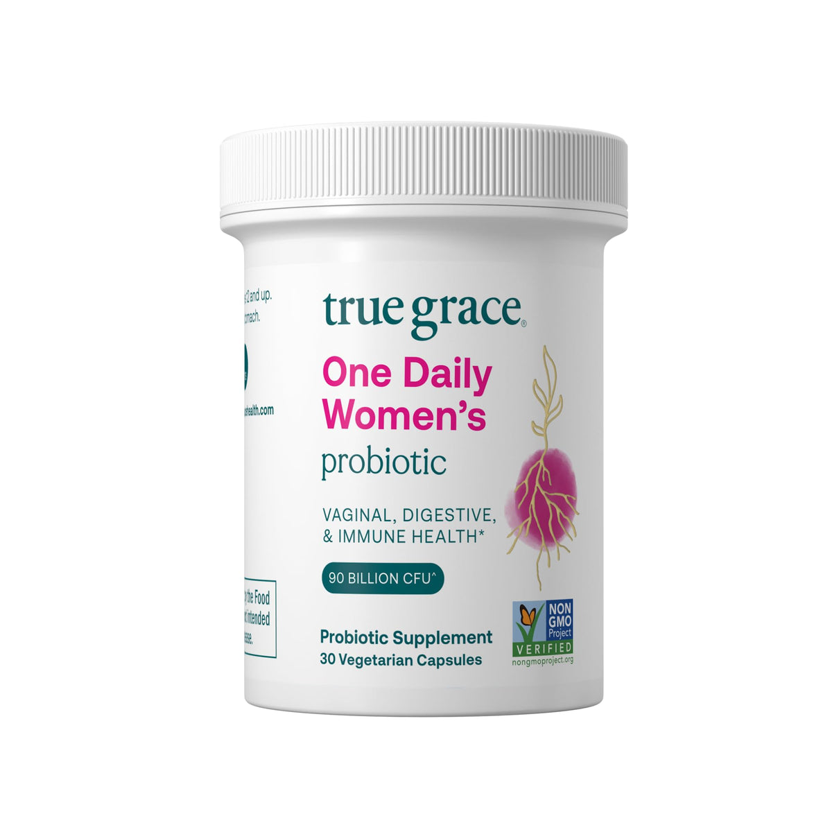 True Grace One Daily Women’s Probiotic bottle and label