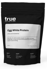 True Nutrition Egg White Protein Powder container showing high-protein nutrition for muscle support