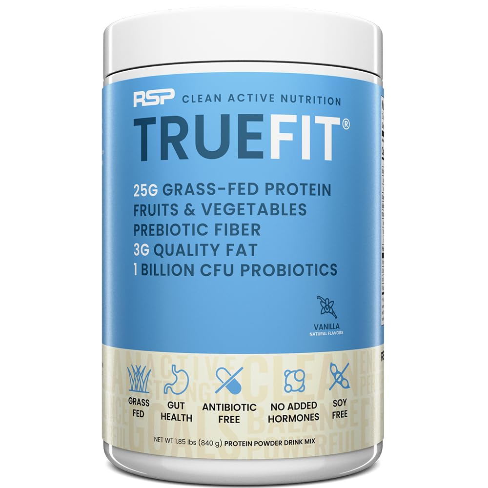 TrueFit Gut Healthy Protein Powder canister front view