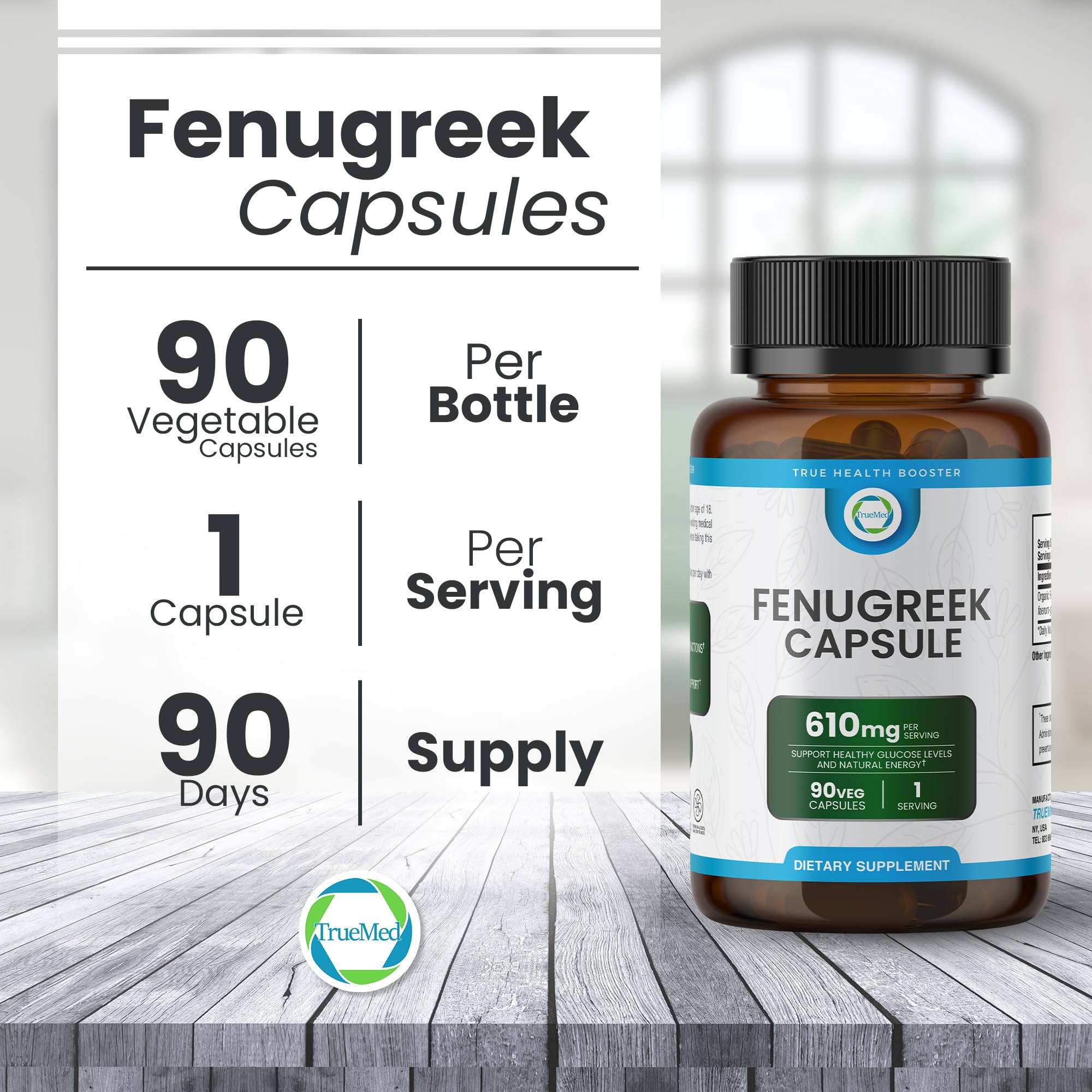 Organic fenugreek seeds concept with capsules