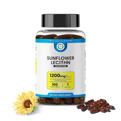 TRUEMED Sunflower Lecithin 1200 mg bottle on white background