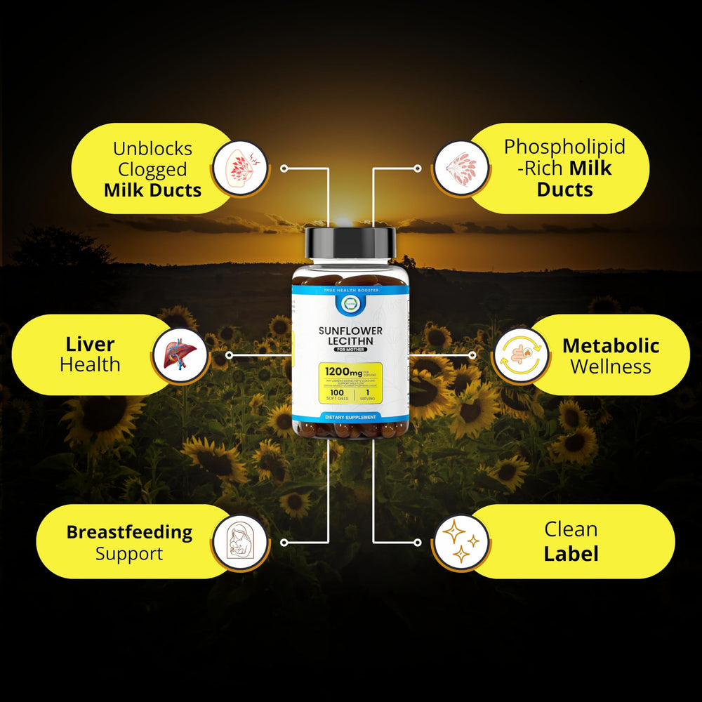 Sunflower lecithin 1200 mg helping milk flow for breastfeeding