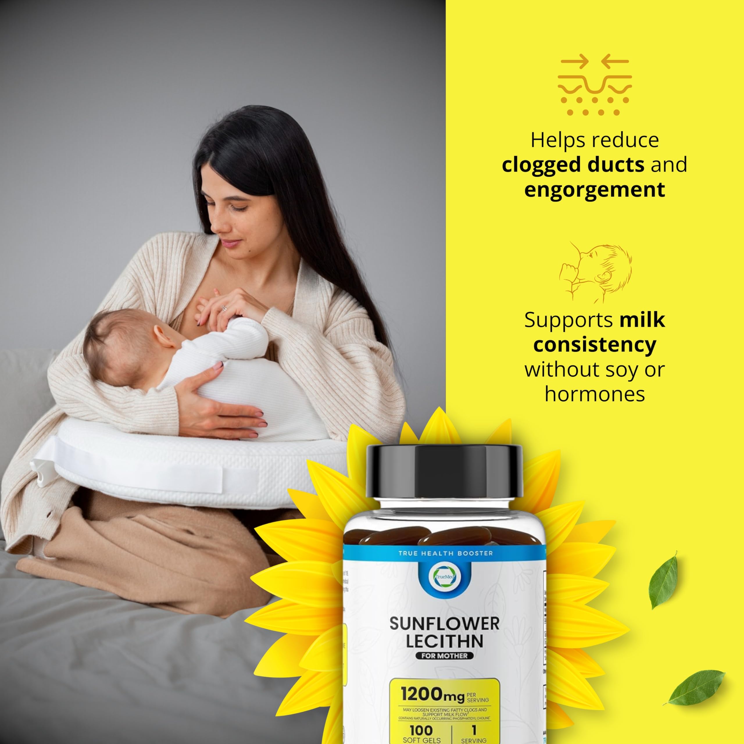 Label showing soy-free, non-GMO sunflower lecithin ingredients