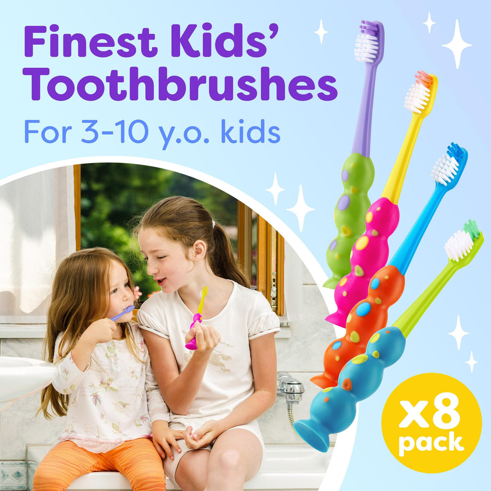 Close-up of soft contoured bristles designed for ages 3-10