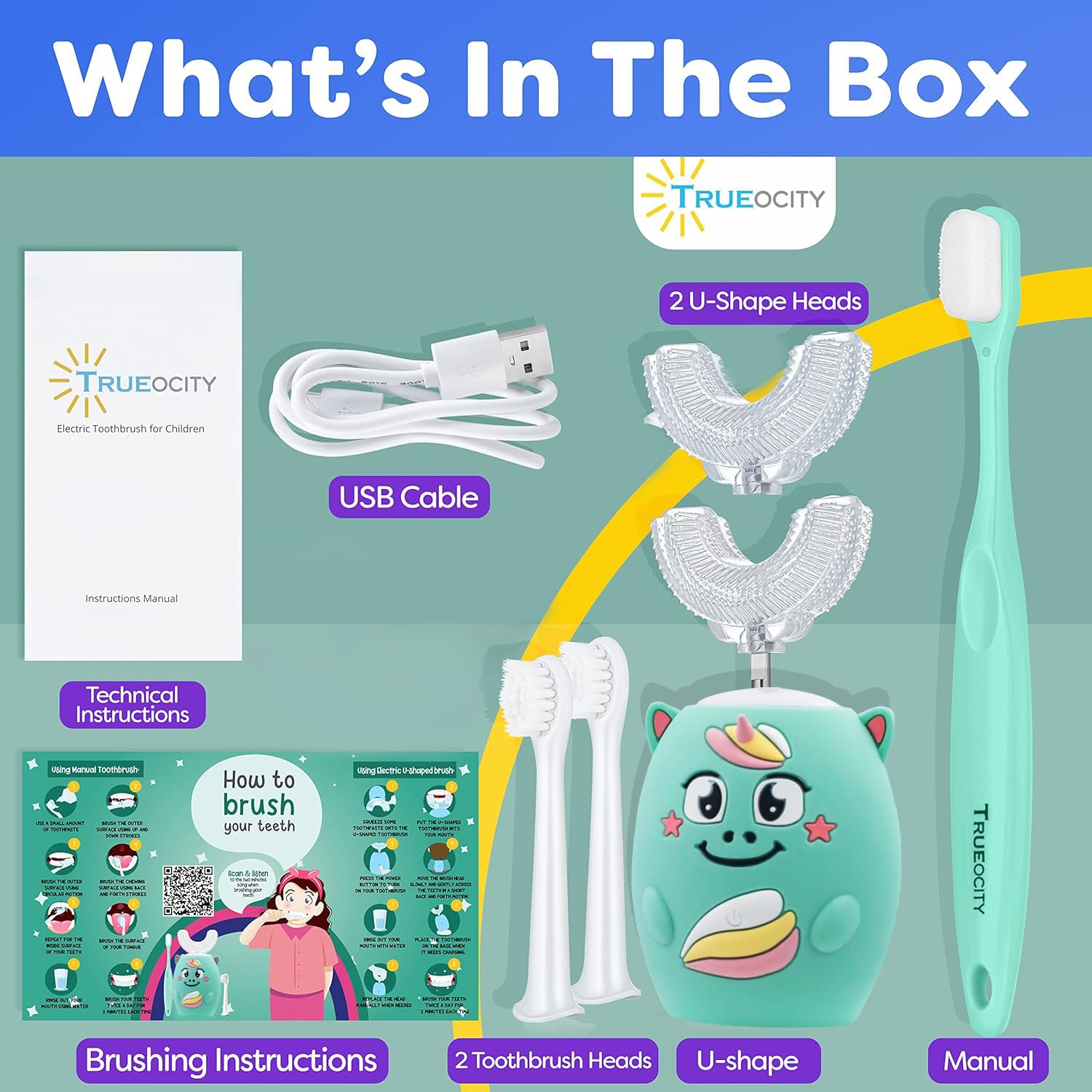 Rechargeable toothbrush with USB charger