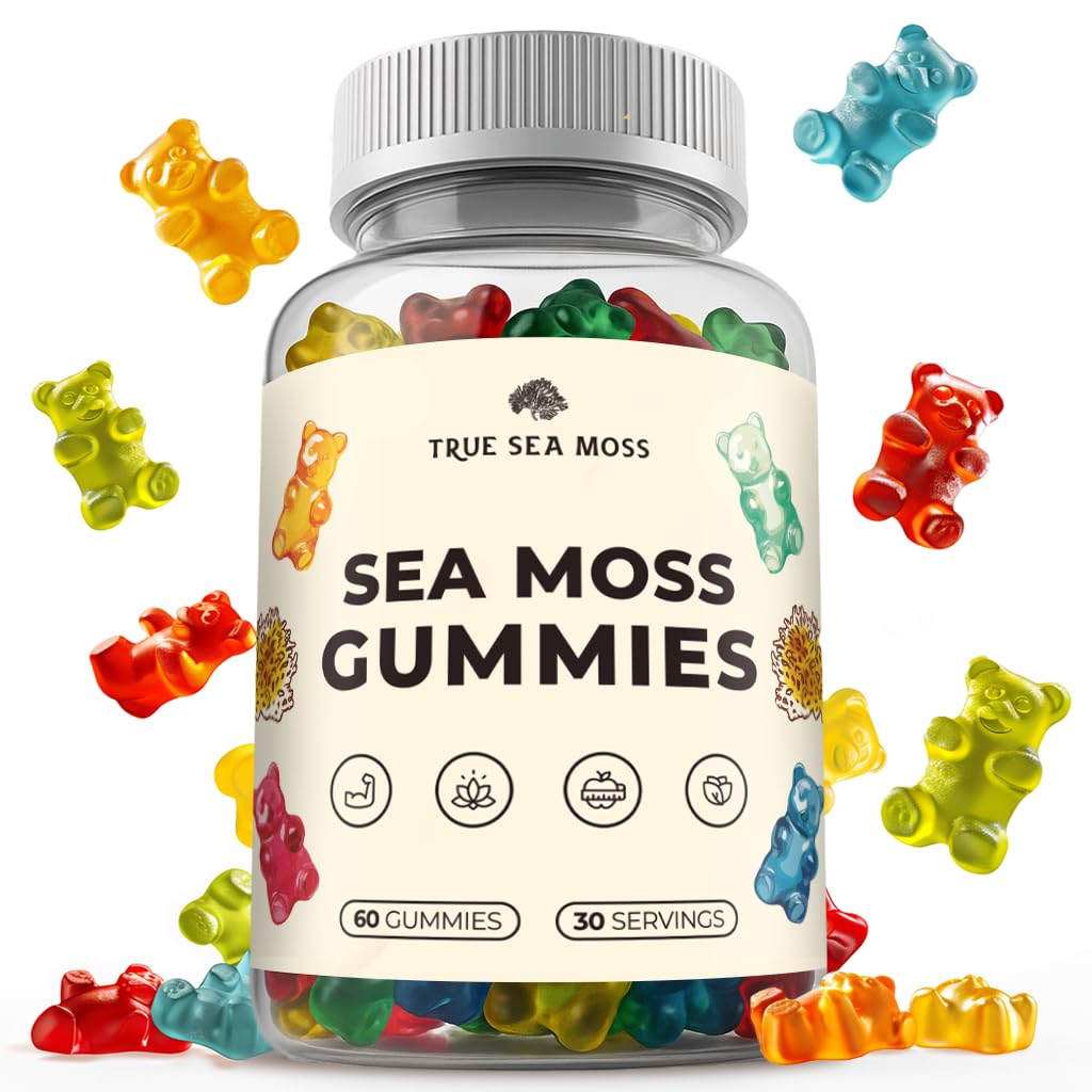 Front view of TrueSeaMoss Gummies bottle (60 gummies)