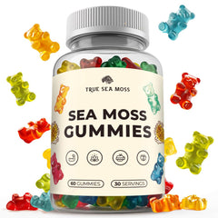 Front view of TrueSeaMoss Gummies bottle (60 gummies)
