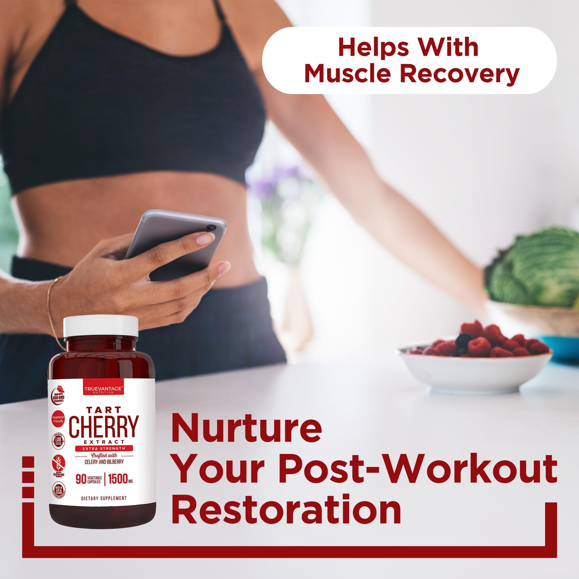 Vegetarian-friendly capsule texture for Truevantage Tart Cherry Capsules