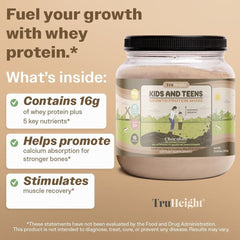 Kids celebrating with TruHeight Growth Protein Shake carton