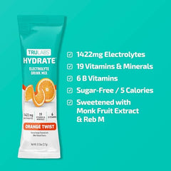 TRULABS Hydrate Orange Twist stick packs ideal for travel and quick electrolyte boost