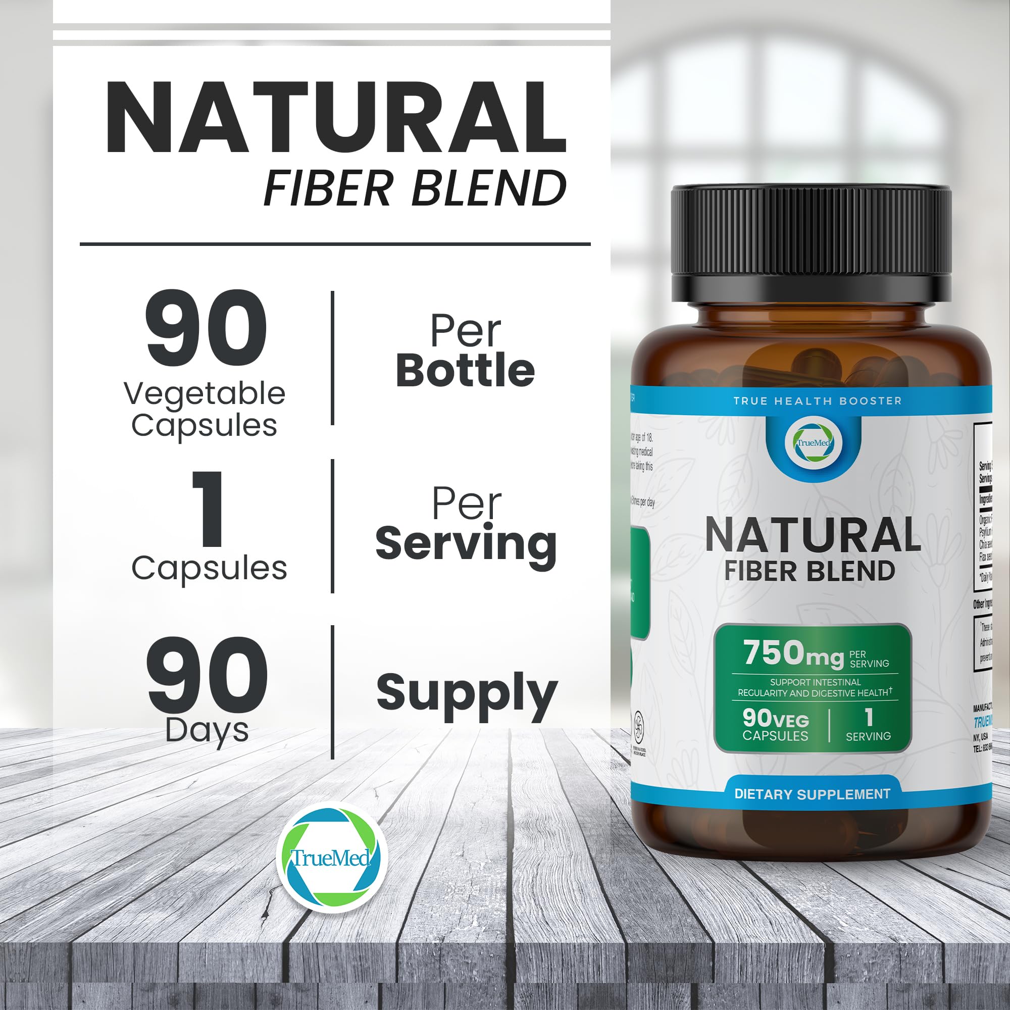 Chia seeds and flax seeds featured in the fiber blend