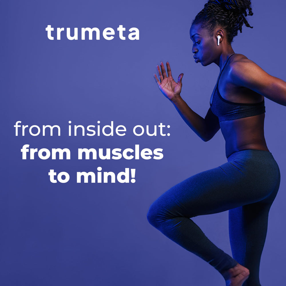 TRUMETA bone broth protein powder scoop demonstrates easy portions for shakes