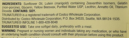 Packaging and label information for TruNature Vision Complex softgels