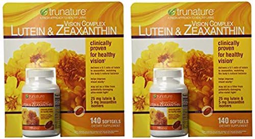 Close-up of Trunature Vision Complex lutein and zeaxanthin softgels