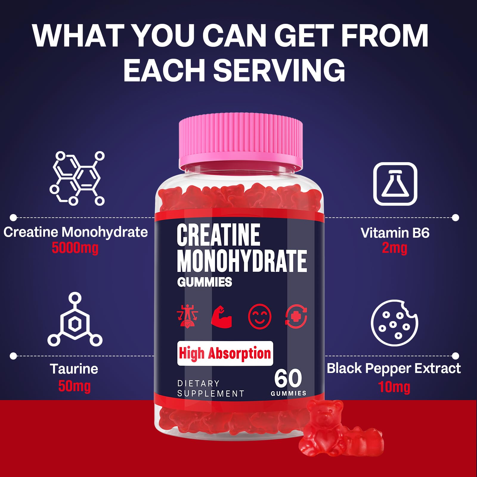 Serving suggestion for Trupretty Creatine Monohydrate Gummies