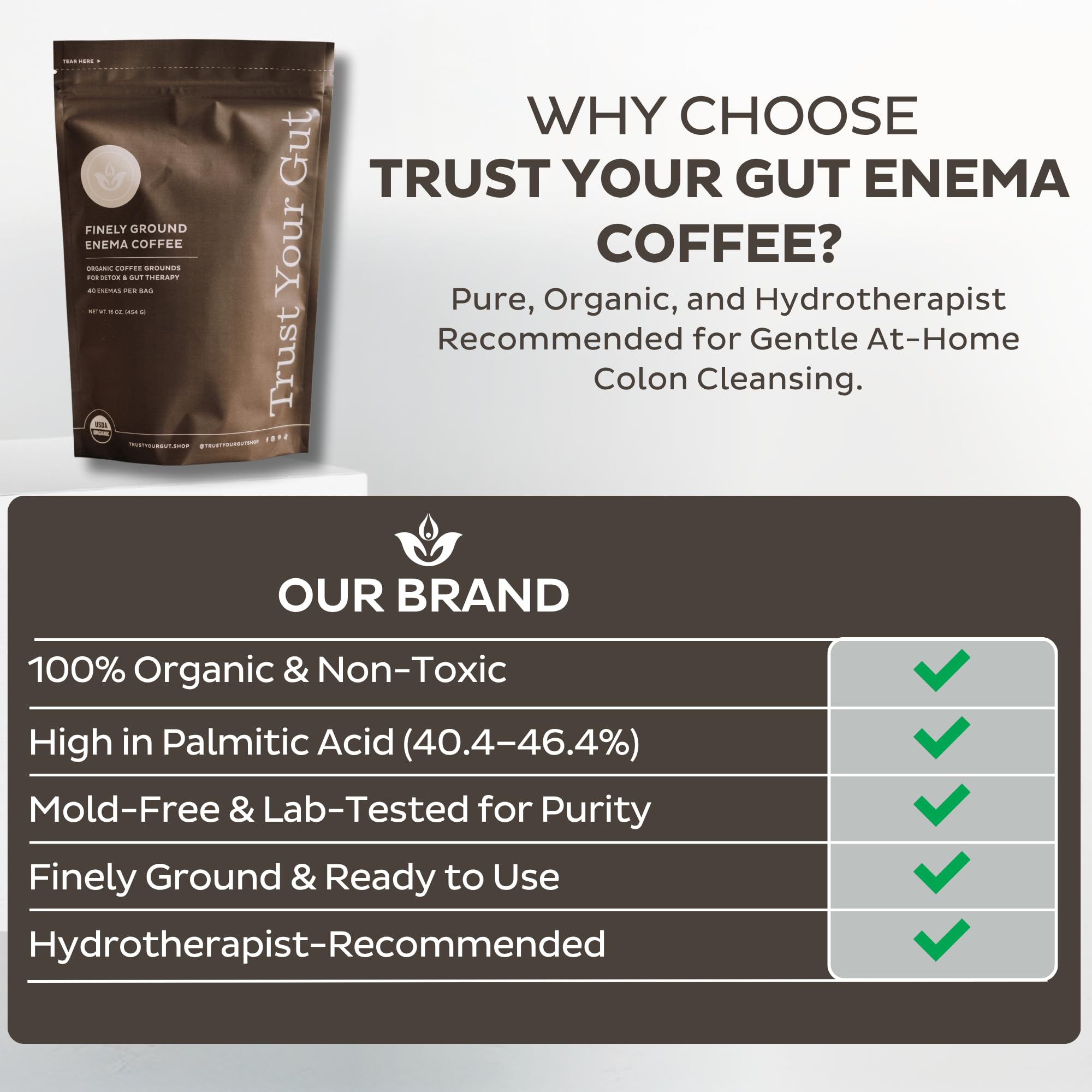 Trust Your Gut coffee brew displayed ready-to-use liquid for a gentle colon cleanse routine