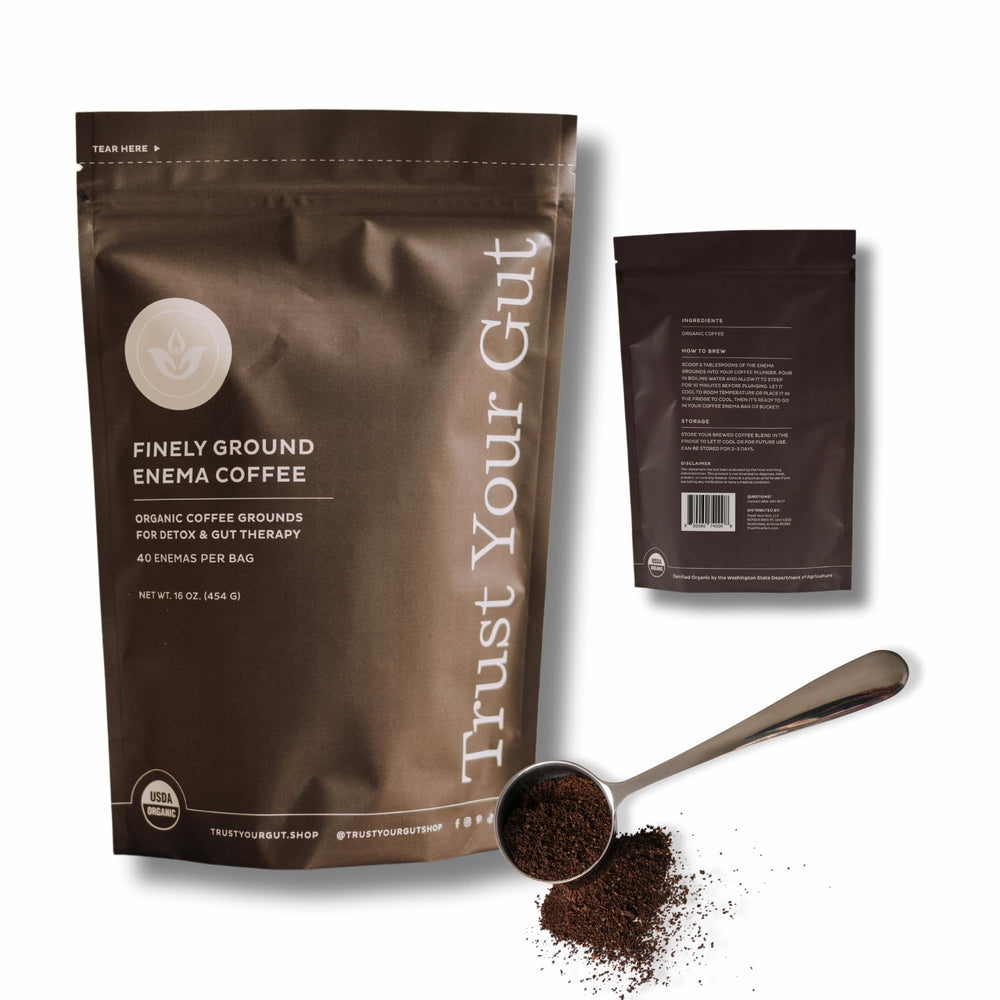 Trust Your Gut enema coffee package with premium organic beans for a detox-focused routine