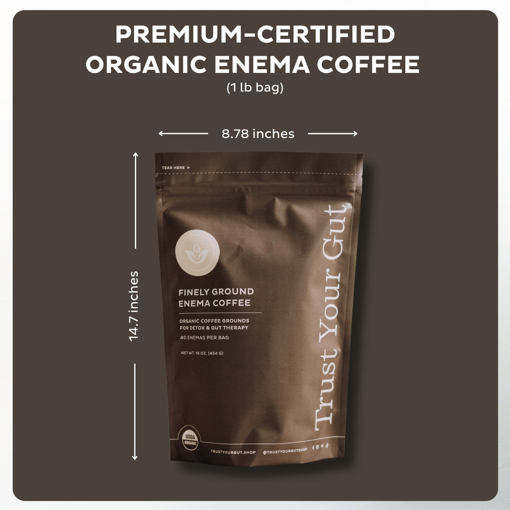 Trust Your Gut routine image suggesting at-home detox and gut wellness with enema coffee