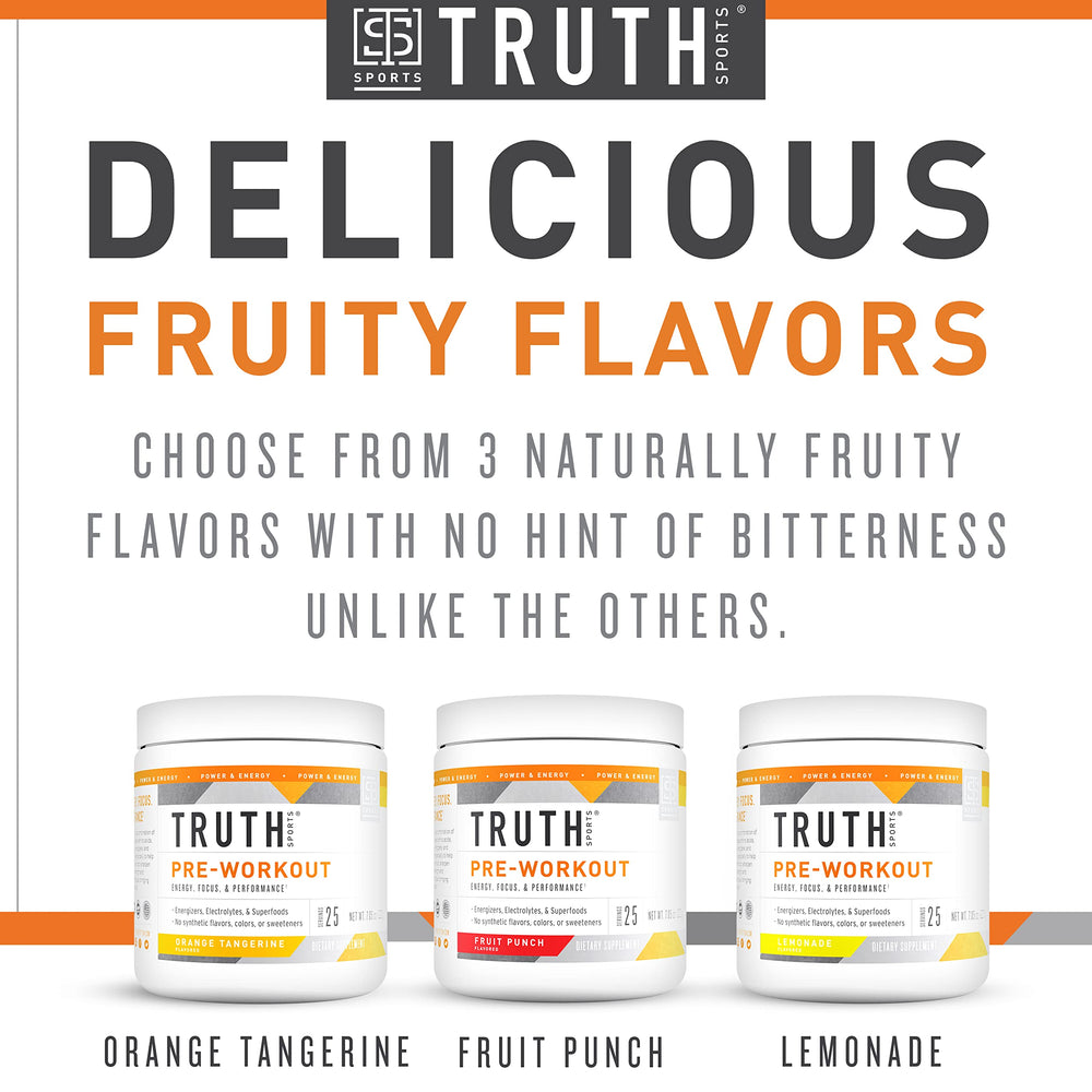 Truth Nutrition Pre Workout Powder – vegan, lab tested, non-GMO