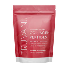 Truvani Hydrolyzed Collagen Peptides unflavored container with 14 servings