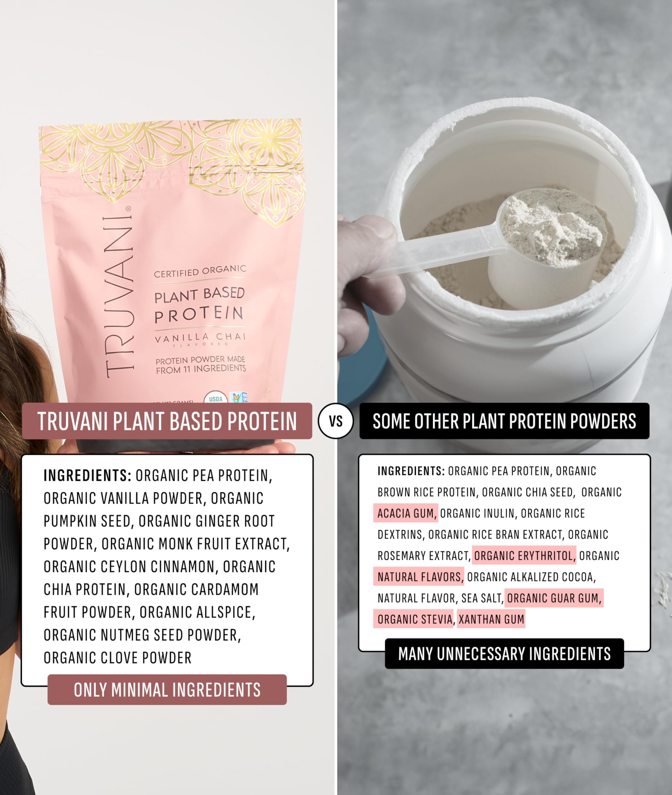 Truvani gluten-free and dairy-free label supports keto-friendly options.