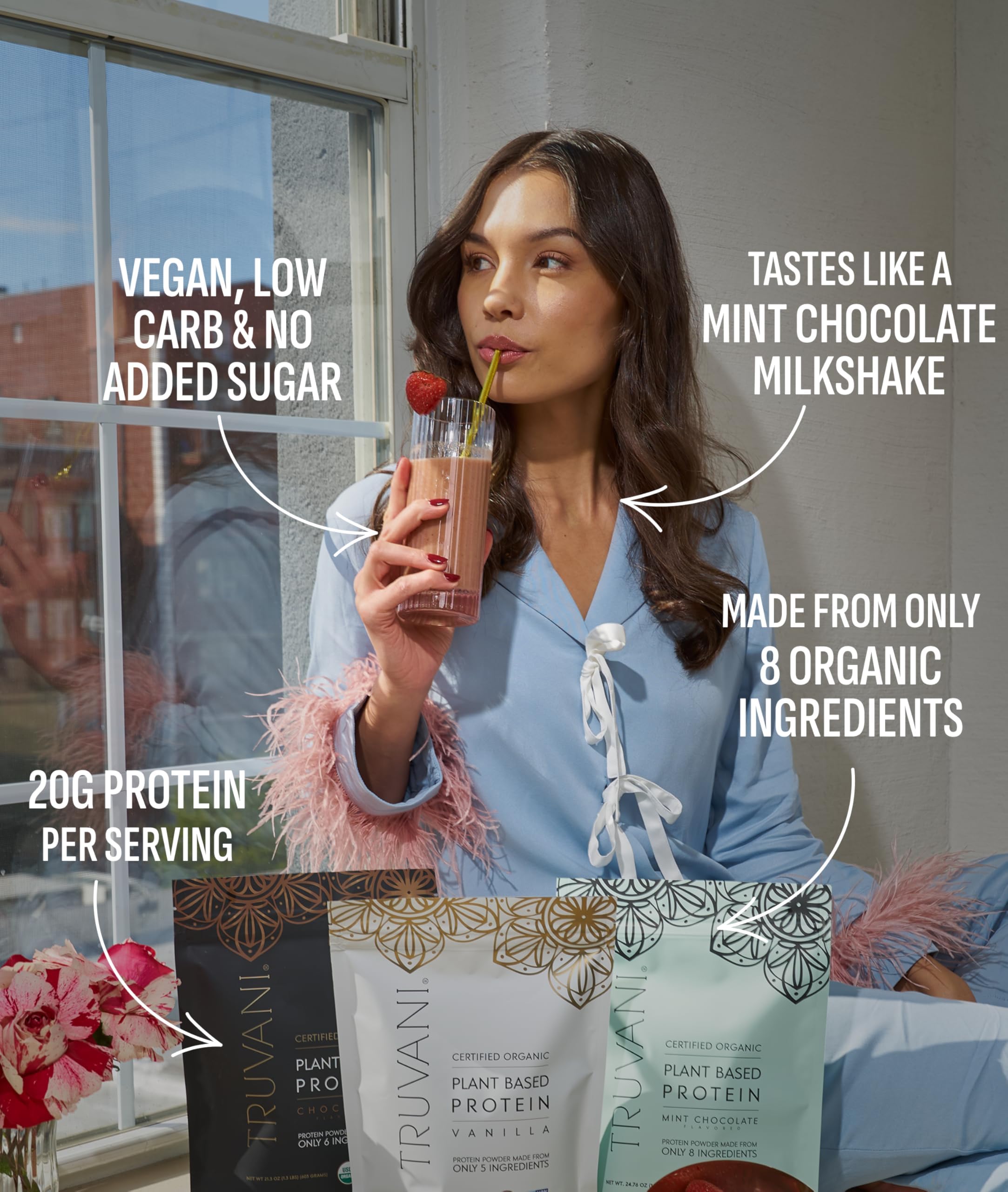 Truvani ingredients list shows organic pea pumpkin seed chia seeds