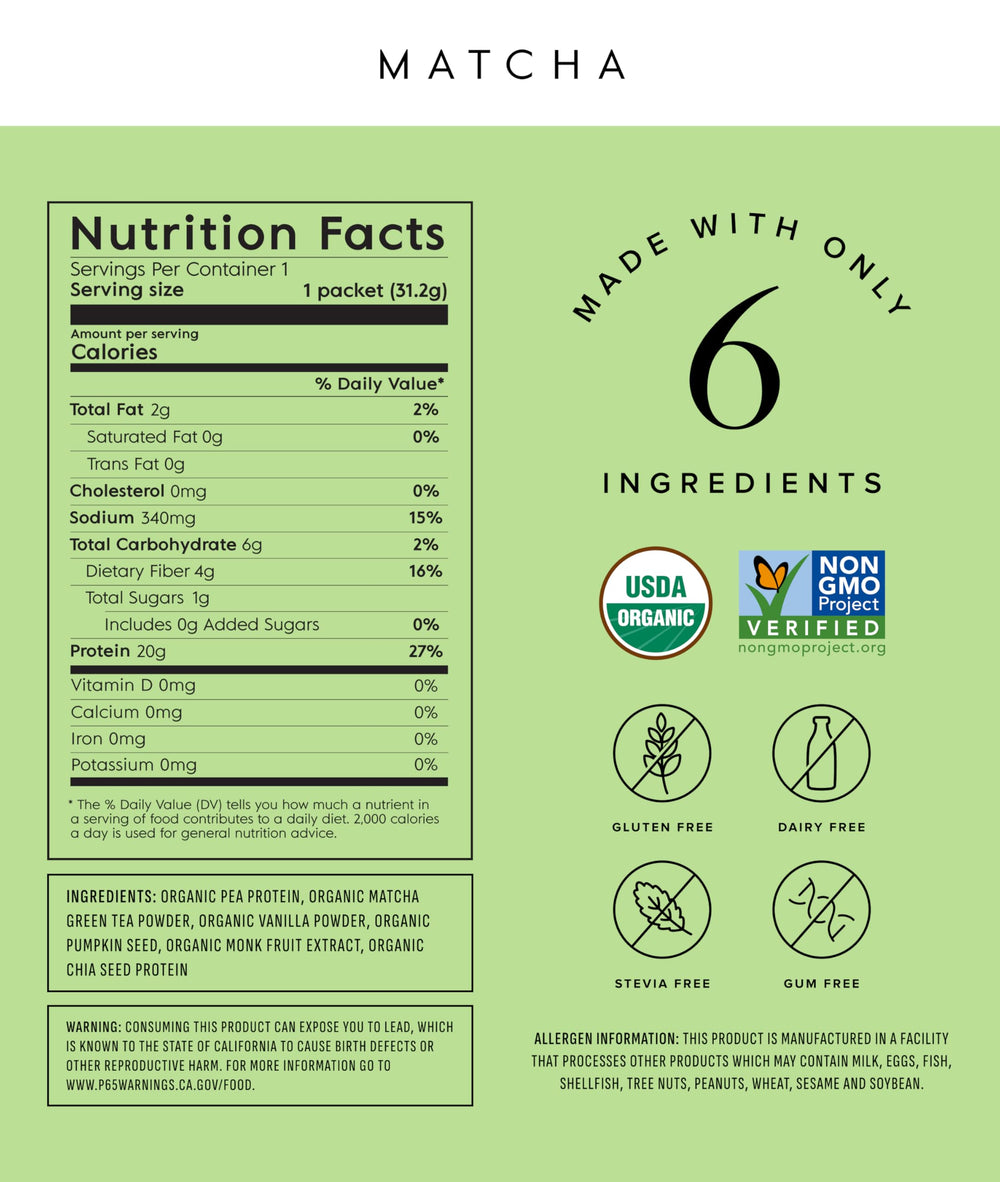 Truvani matcha vegan protein shake glass highlights a smooth post-workout drink.