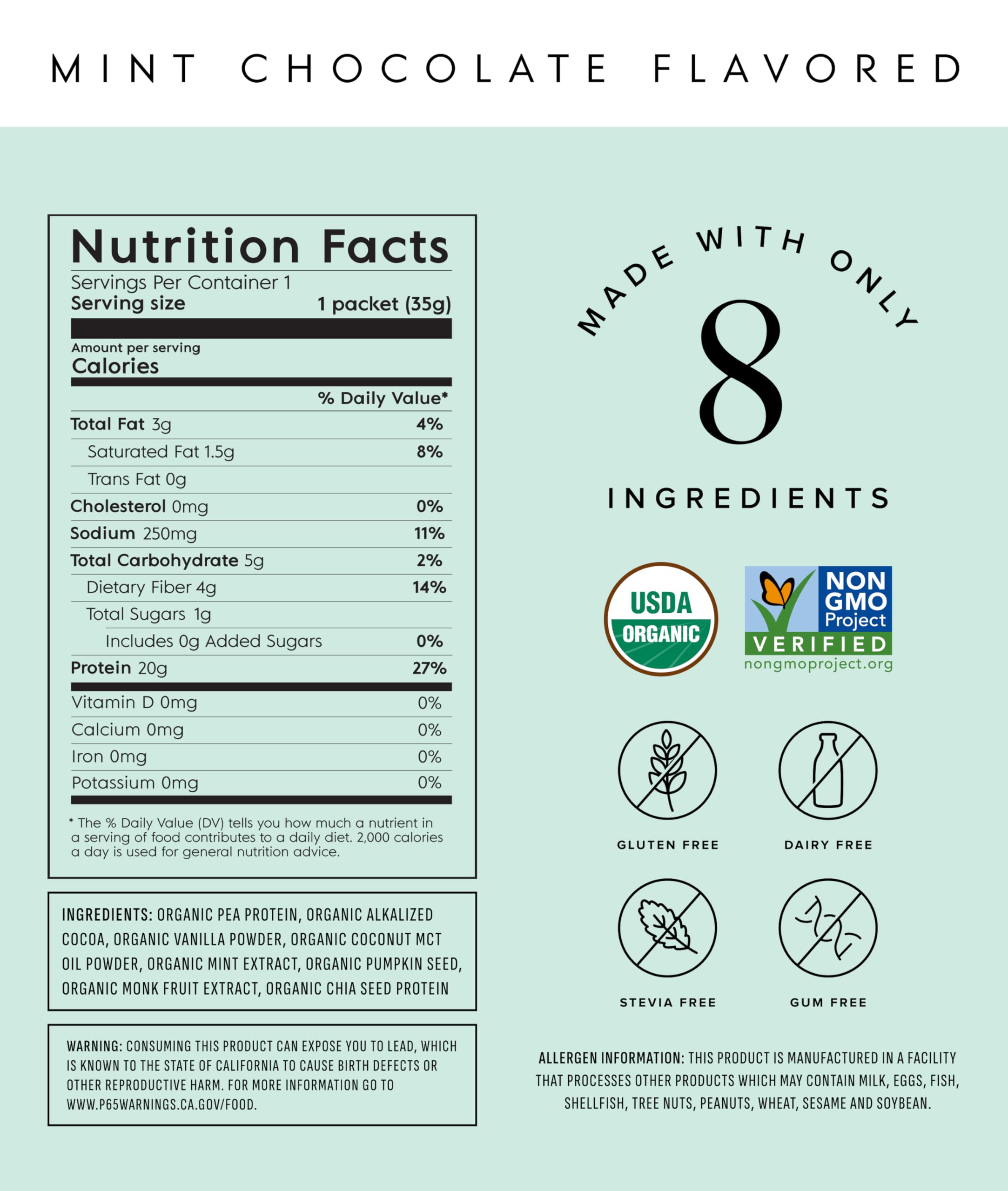 Truvani organic certification label signifying trusted organic sourcing