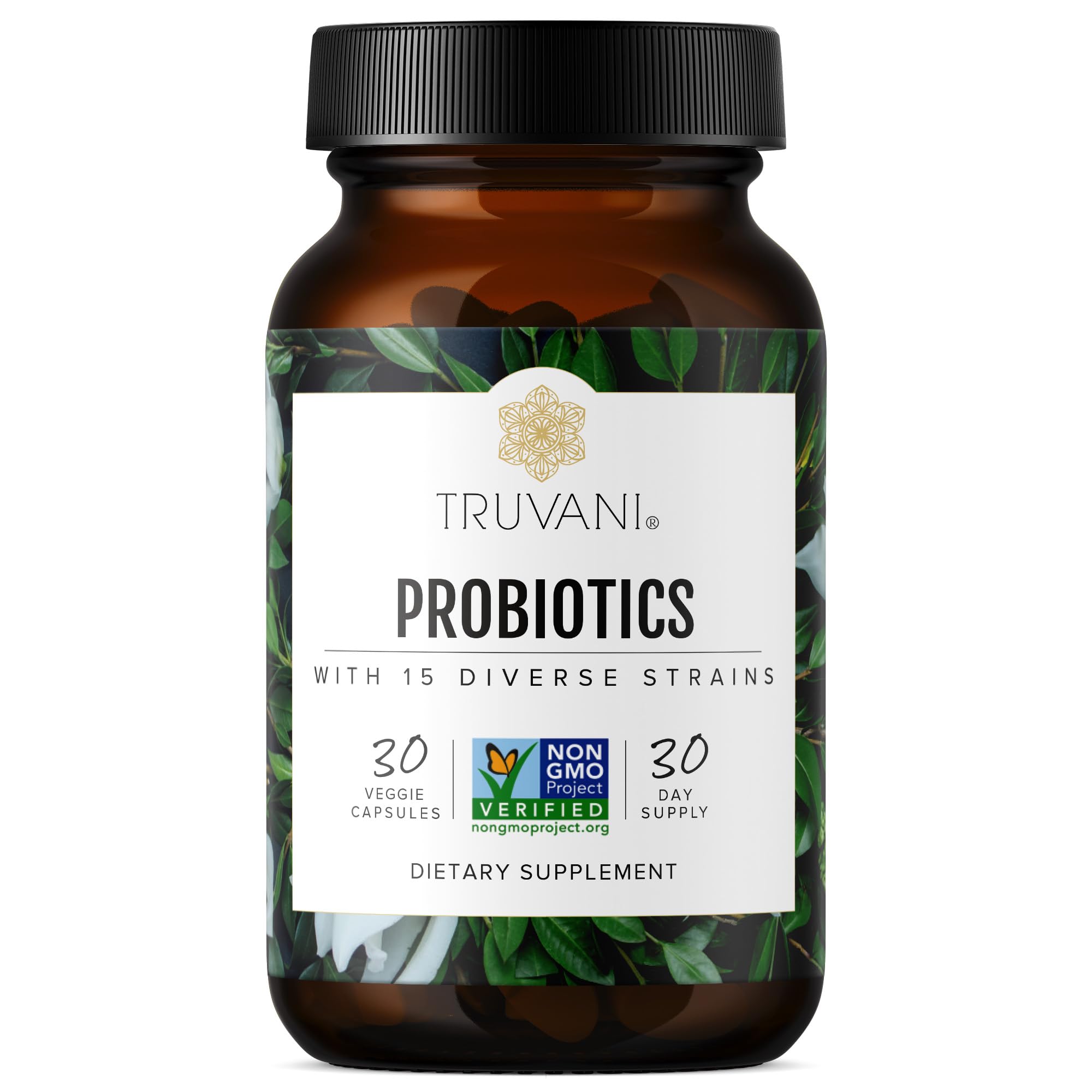 Truvani Probiotic bottle showing 30 servings