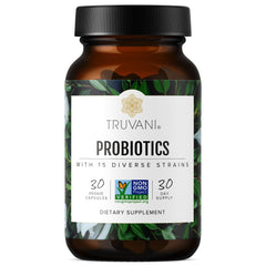 Truvani Probiotic bottle showing 30 servings
