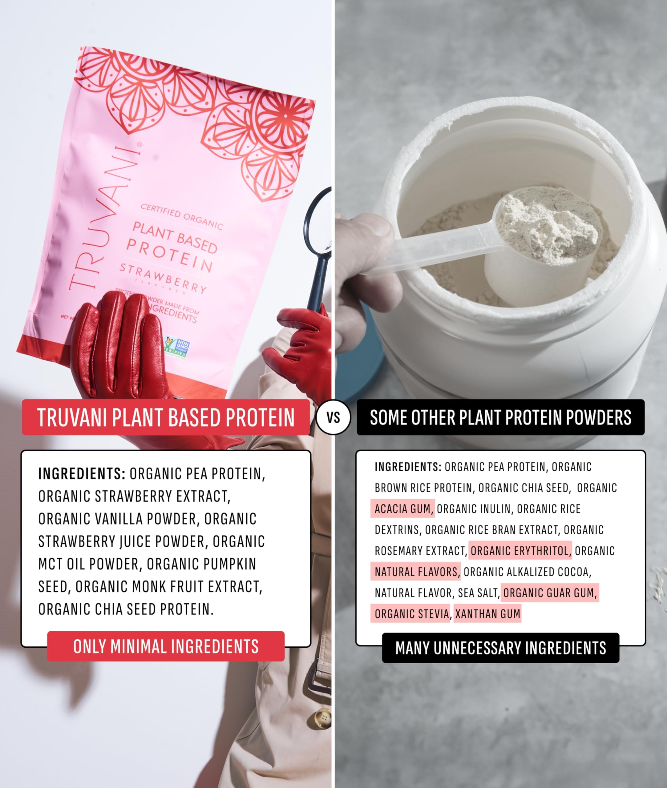 Truvani strawberry shake in a glass emphasizes rich flavor with low sugar