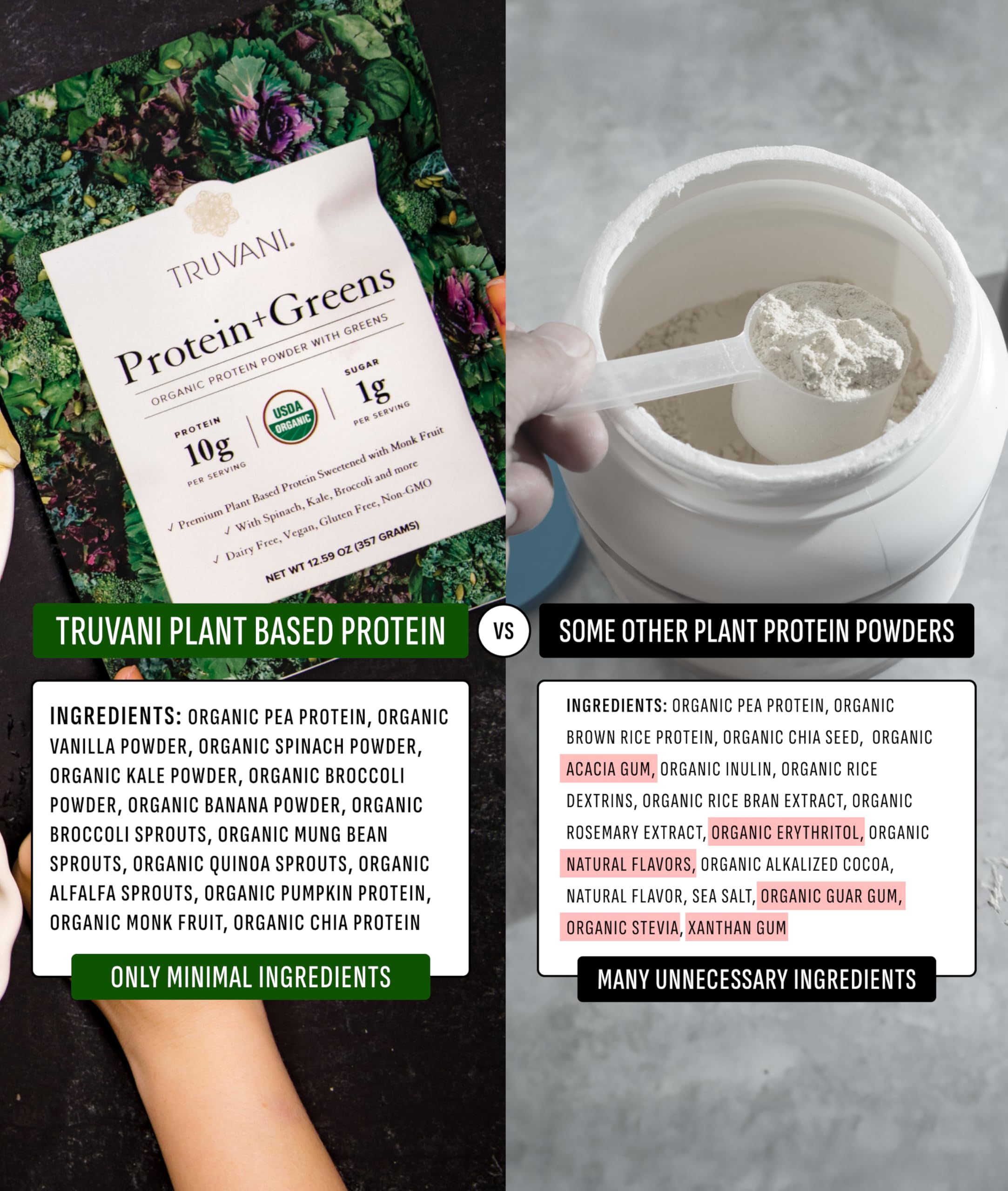 Truvani Vegan dairy-free cup demonstrates a dairy-free protein option