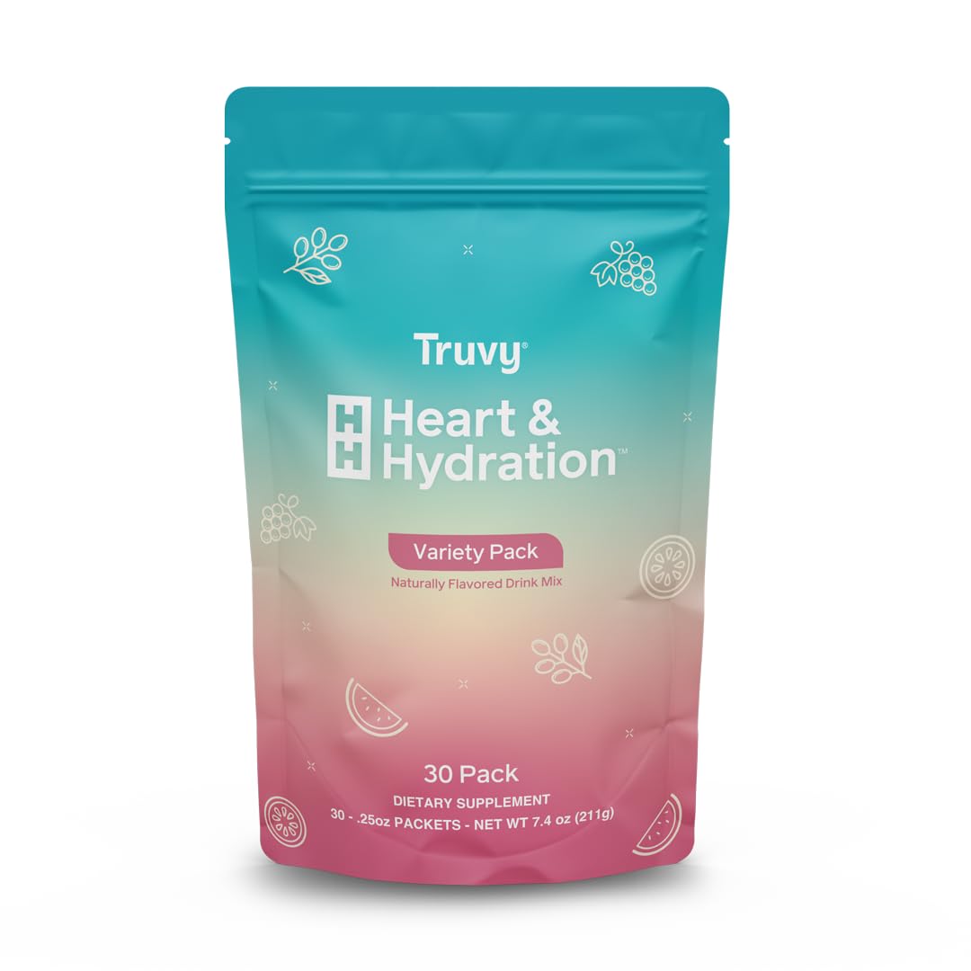 Truvy Heart & Hydration 3-Pack Variety with Grape, Watermelon, and Elderberry flavors