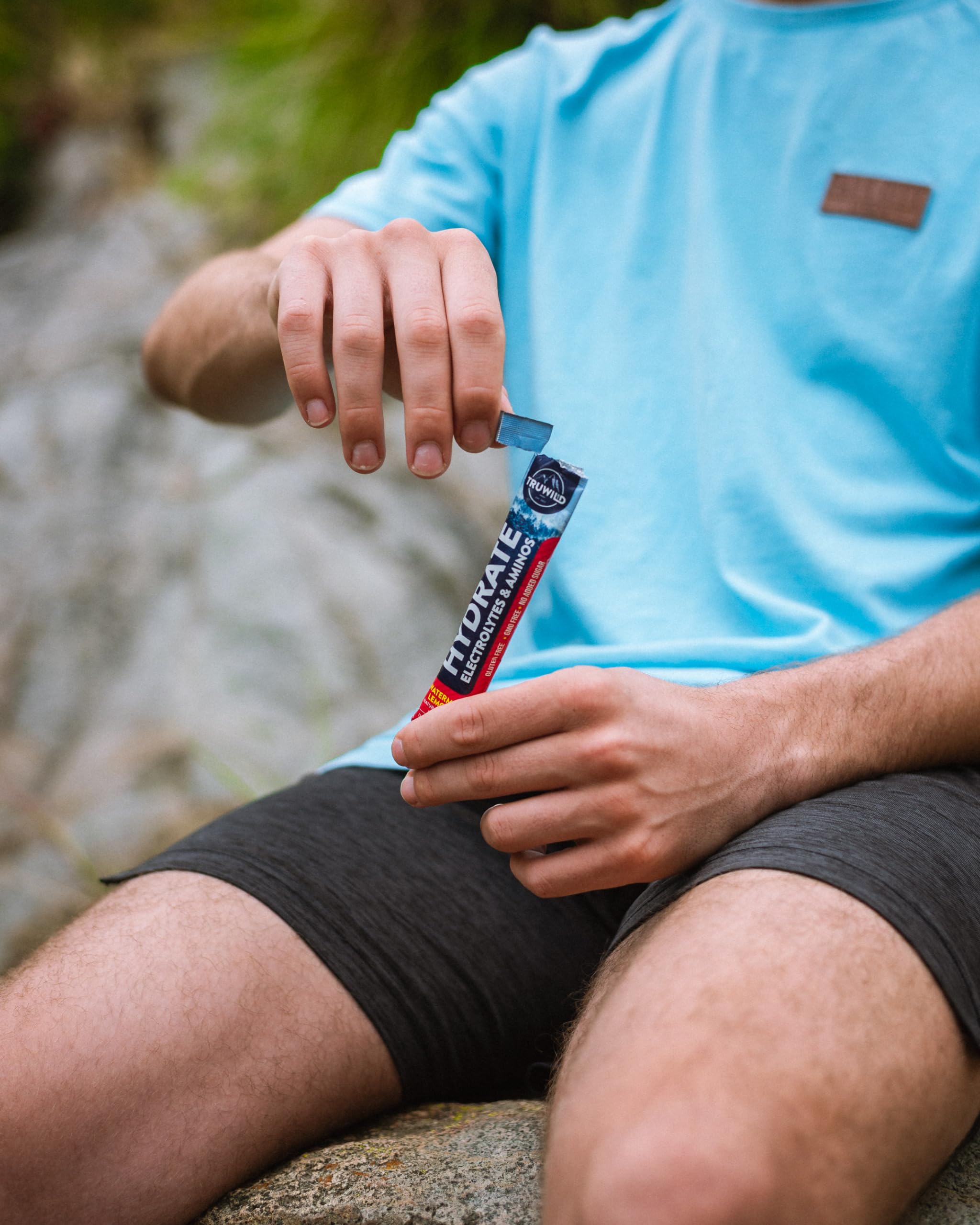Athlete using TruWild Hydrate during training for hydration support