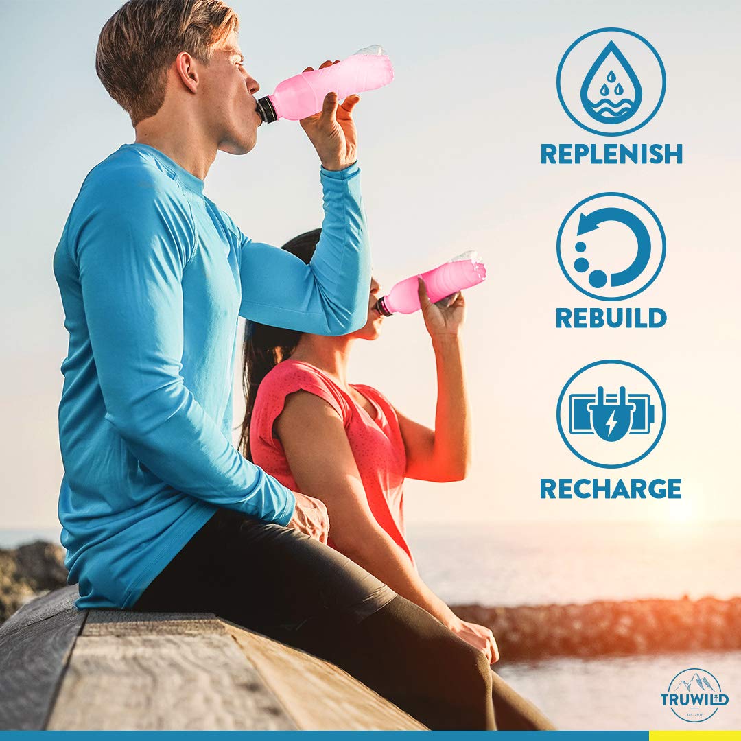 TruWild Hydrate glass of Watermelon Lemonade after workout session