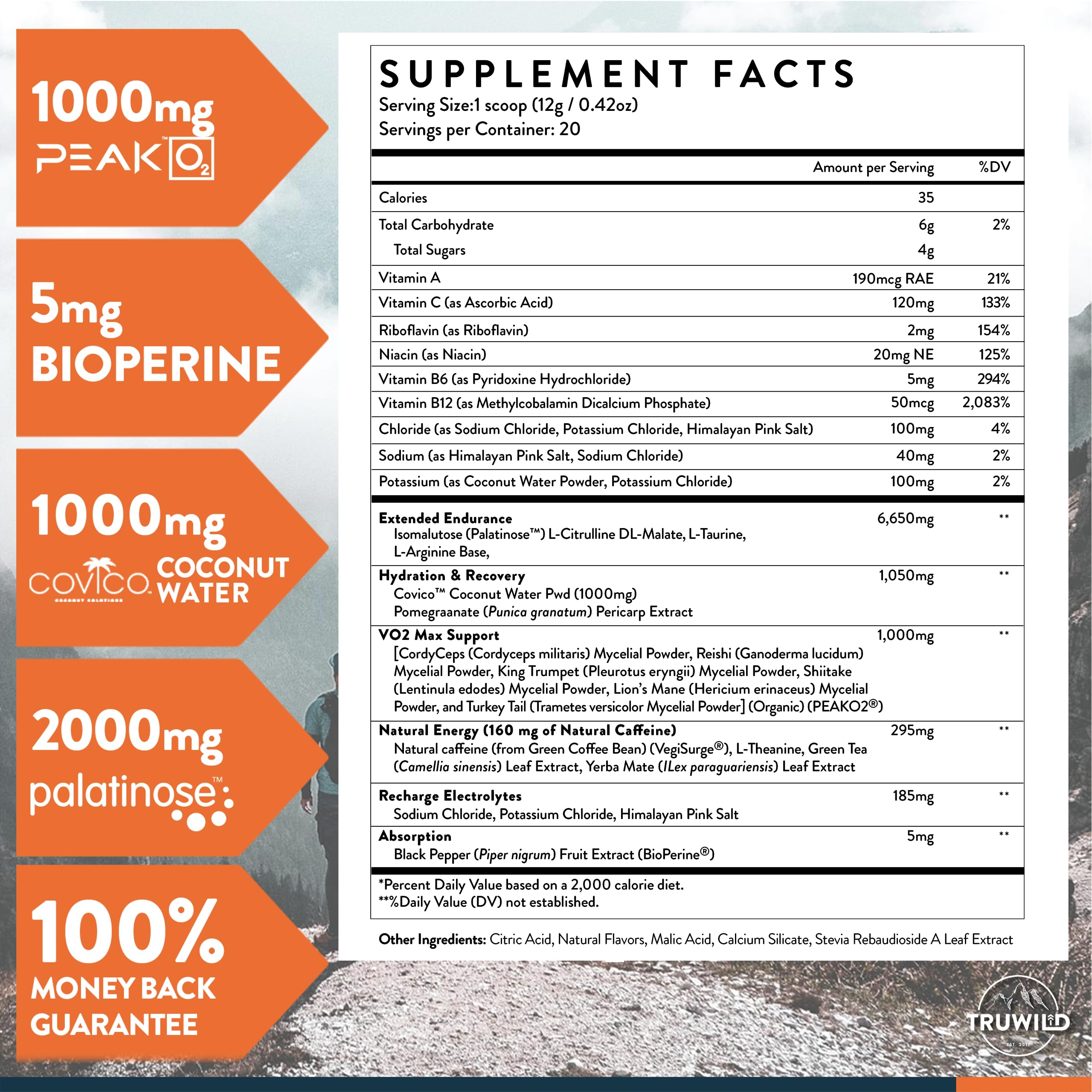 TruWild Motion Bioperine on label highlighting enhanced absorption