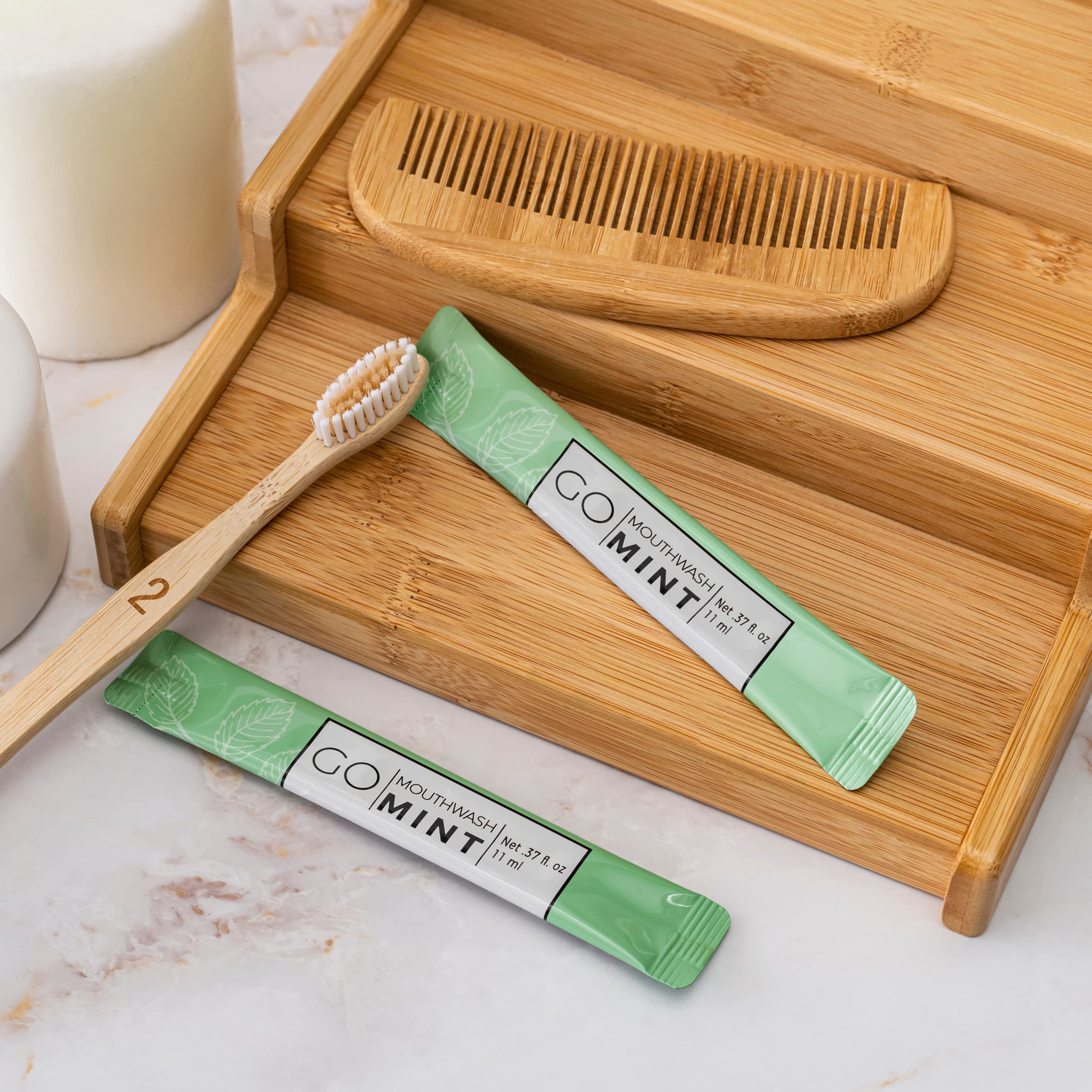 TSA-approved travel mouthwash sachets