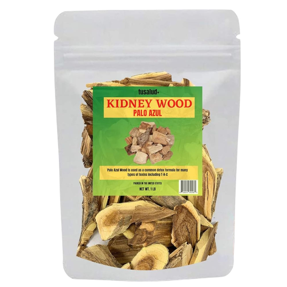 Bark chips of Palo Azul (Kidney Wood) tea in a cup